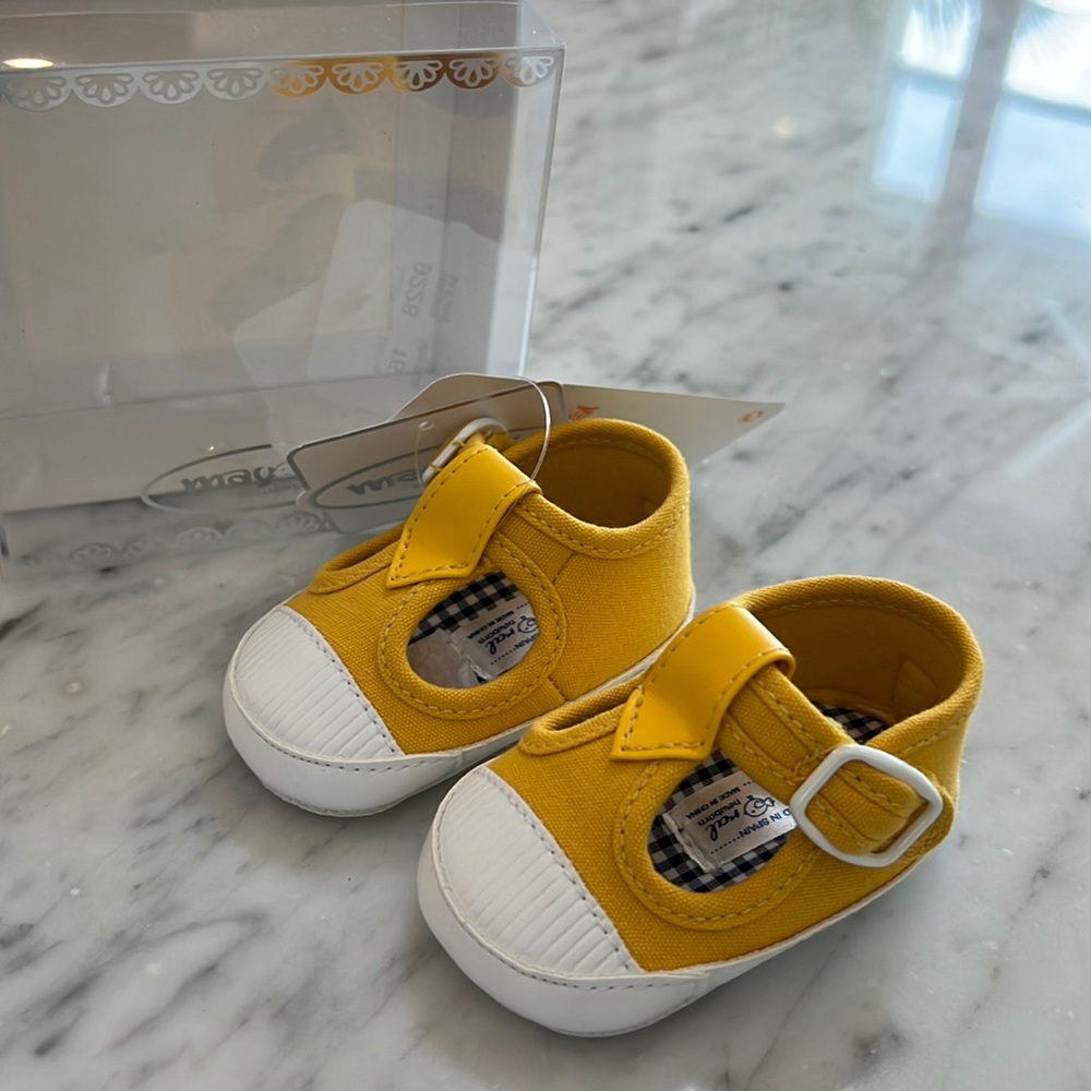 New Mayoral Yellow Canvas TStrap Shoe with Velcro Closure